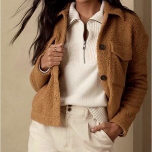 BANANA REPUBLIC Boucle / Sherpa Button Down Jacket